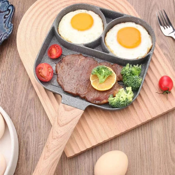 3 in 1 Marble Coated Frying Pan With Grill